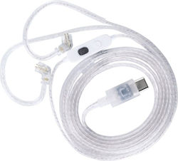 Kz Cable Type C Earphone Cables Upgrade HD Dual Microphone Silver