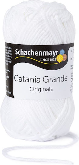 Fire De Tricotat Croșetat Gros 100% Bumbac Grosime Fir Nr 4 Mediu Lungime 63 M Greutate 50 G Catania Grande Alb 03106