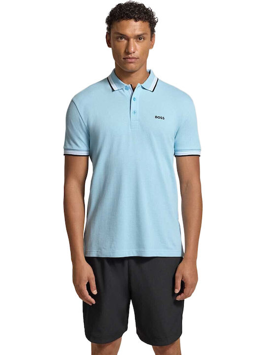Boss Polo Μπλούζα Κοντομάνικη Ασημί