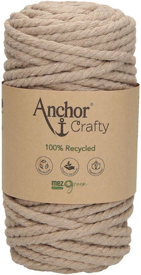 Anchor Crafty Чесан Макраме Въжe 5 Мм 250 Г 40 М Перлен