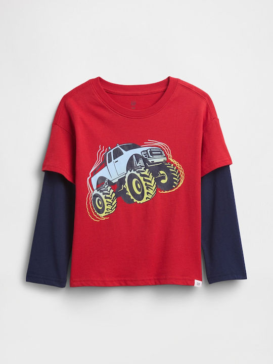 GAP Детска блуза Modern Red Graphic