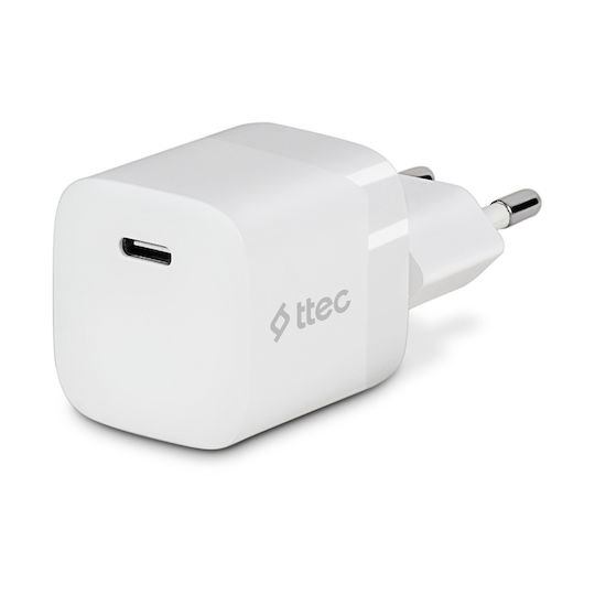 TTEC GaN Wireless Charger with USB-C Port 30W Power Delivery White