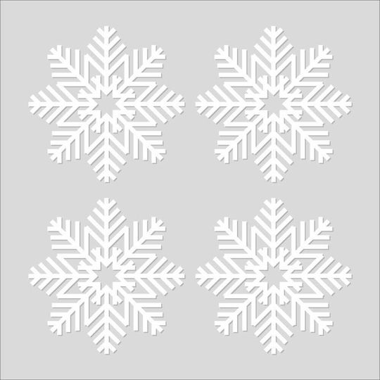 Adhesive Christmas Flake 18x18 9 Pieces Pink