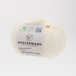 100% Fire De Tricotat Din Lână Merino Austermann Merino 160 Exp 210 Fire De Tricotat Pentru Tricotat Croșetat Alb 160 M