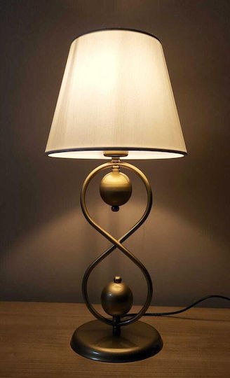 Retro Table Lamp Cream Shade Living Room Or Bedroom 25x50cm