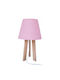SteweHome Tischlampe Holz mit Hut Rosa Farbe