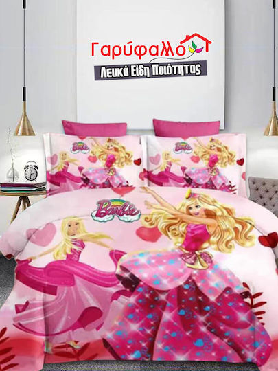 Παιδικό Πάπλωμα Μονό με Γέμιση Microfiber Disney Barbie Γαρύφαλλο 150x220εκ.