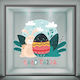 Osterlicher Schaufenster- und Wandsticker Hasen Ei 60x50