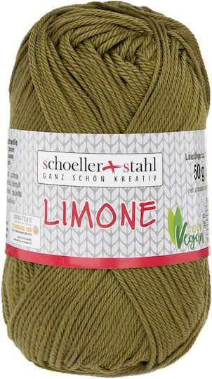 100% Памучна Нишка Limone За Плетене И Кърпене 125 М 162 Маслинено Зелен Scholler