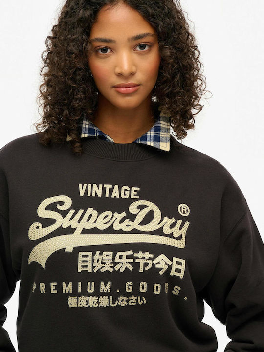 Superdry Embellished Vl Γυναικείο Φούτερ Γκρι