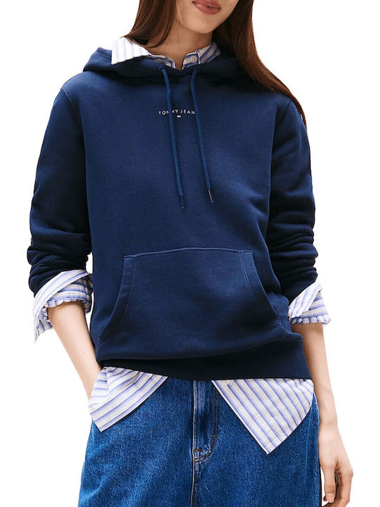 Tommy Hilfiger Γυναικείο Φούτερ με Κουκούλα Μπλε