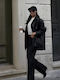 Women's Lifestyle Leather Jacket for Winter Black