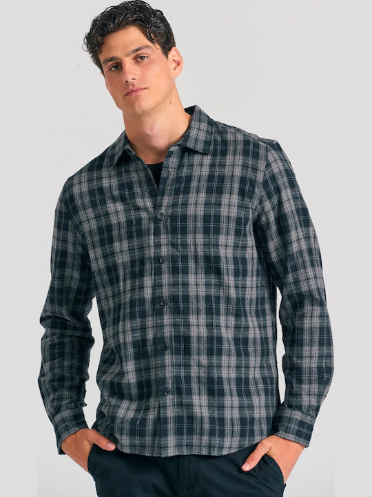 Long Sleeve Flannel Shirt in Regular Fit Check Check