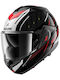 Shark Oxo Rydger Black/Silver/Red Κράνος Μηχανής Flip-Up ECE 22.06 με Sunvisor