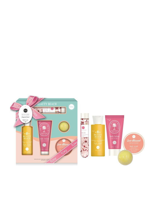 Foxy Bath Set Tropical Fruit Skin Care Set for Moisturizing & Body Cleaning 5pcs