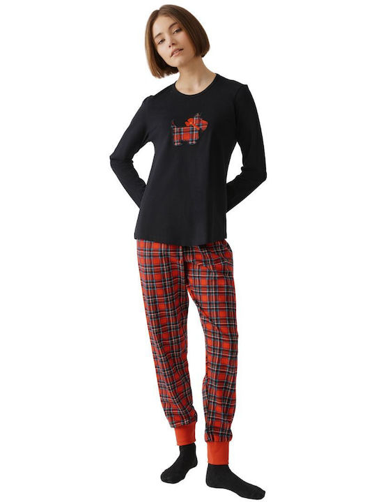 Minerva Winter Women's Pyjama Set Black Joy