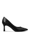 Synthetic Leather Black Heels
