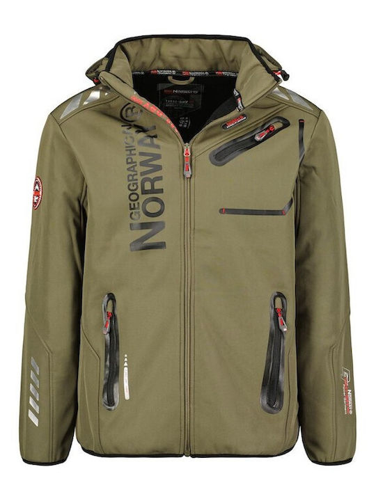 Χειμωνιάτικο Μπουφάν Softshell Αδιάβροχο και Αντιανεμικό Kaki Black
