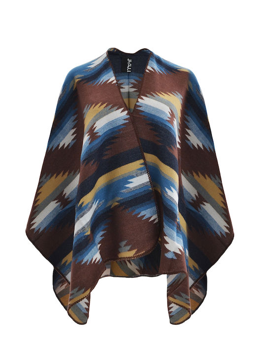 Mat Fashion Blau Damen Poncho