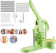 Vevor Button Maker Machine 75 Mm Plastic Pin Maker 100pcs Button Parts Circle Cutter Magic Book Reinforced Ergonomic Handle Diy Badges Personalized Pins Key Chains Green