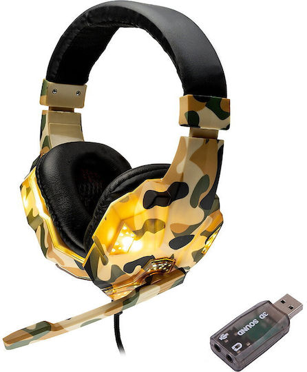 Spacer SPK-507 Over Ear Gaming Headset cu conexiune 3,5mm / USB Aur