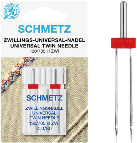 Set 2 Ace Schmetz Twin Needles Dimensiune 80 Distanța între Ace 4 Mm
