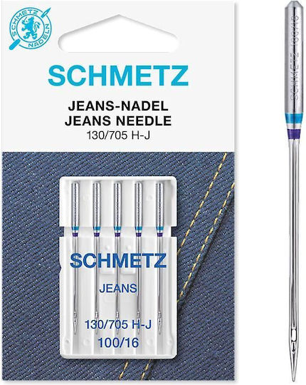 Set 5 Игли За Дънки Schmetz Размер Игла 100 Система 130/705 H