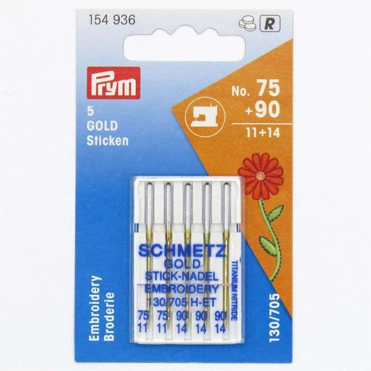 Set De Ace Aurii Pentru Cusut Broderie Cu Strat Antiaderent 5 Bucăți Finență 75 90 Prym