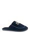 Χειμερινές Ανδρικές Παντόφλες με Γούνα Μπλε