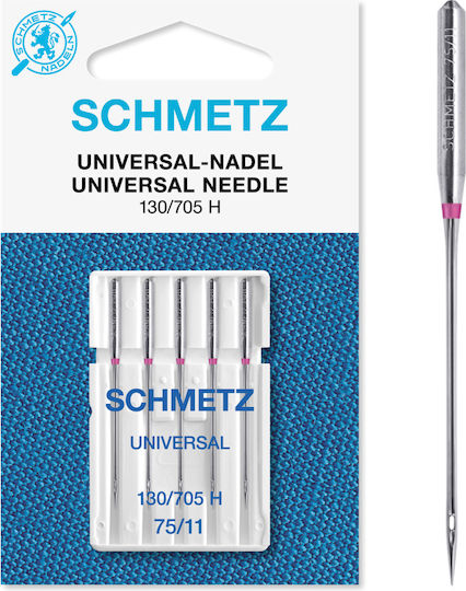 Set de Ace Universale Schmetz pentru Mașină de Cusut 5 Bucăți Mărimea 75 Sistem 130/705 H