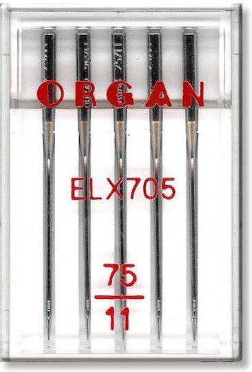 5 Ace Organ Elx705 Cromate Pentru Overlock Serger Mărimea Acului 75
