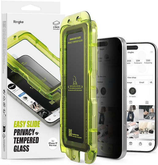 Ringke Easy Slide 2er Pack Für iPhone 17 Pro Datenschutz Displayschutzfolie