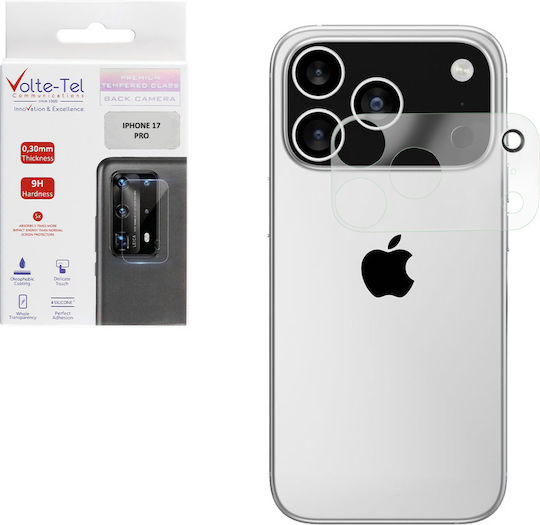 Volte-Tel Protecție Cameră Tempered Glass Transparent pentru iPhone 17 Pro