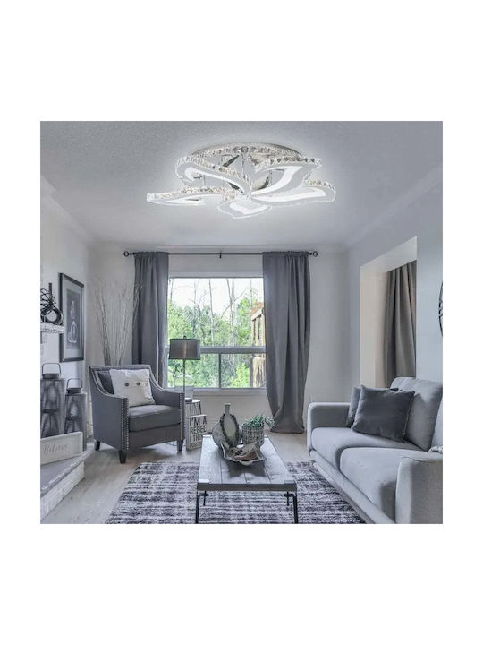 Alista Home Plafonieră de Tavan Argintiu cu LED Integrat și Cristale și Telecomandă