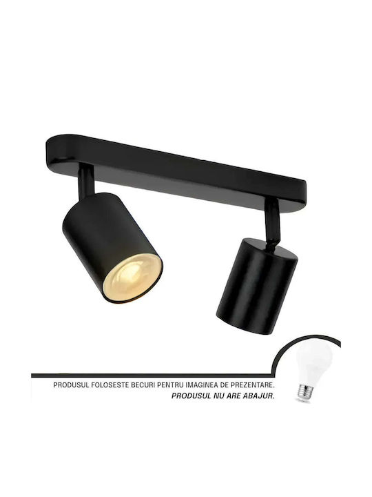 Alista Home Dublu Spot cu Soclu GU10 în Culoare Negru