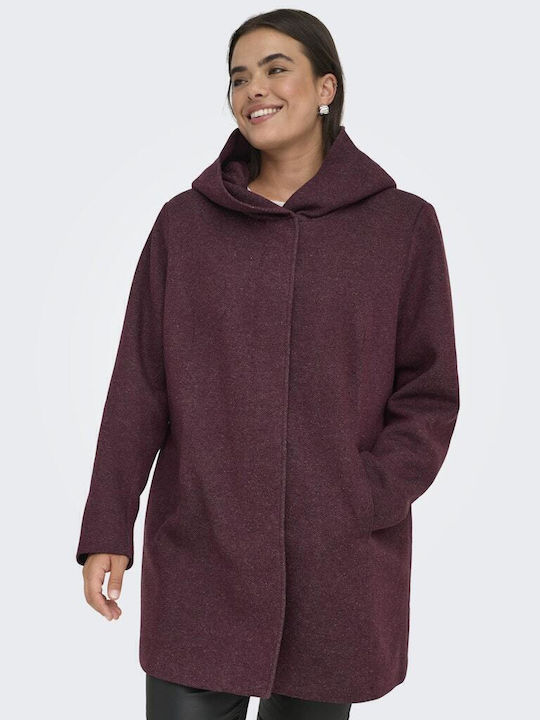 Only Carmakoma Women's Violet Peacoat with Hood