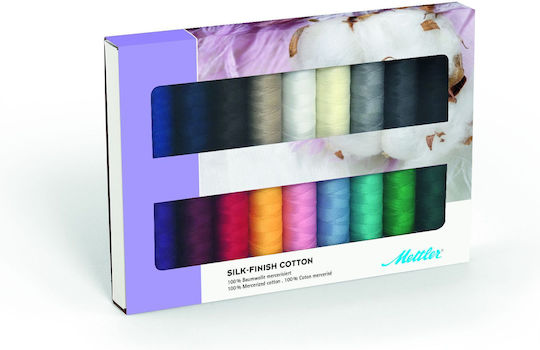 Cotton Silk-finish Thread Kit 18 Pieces Mettler