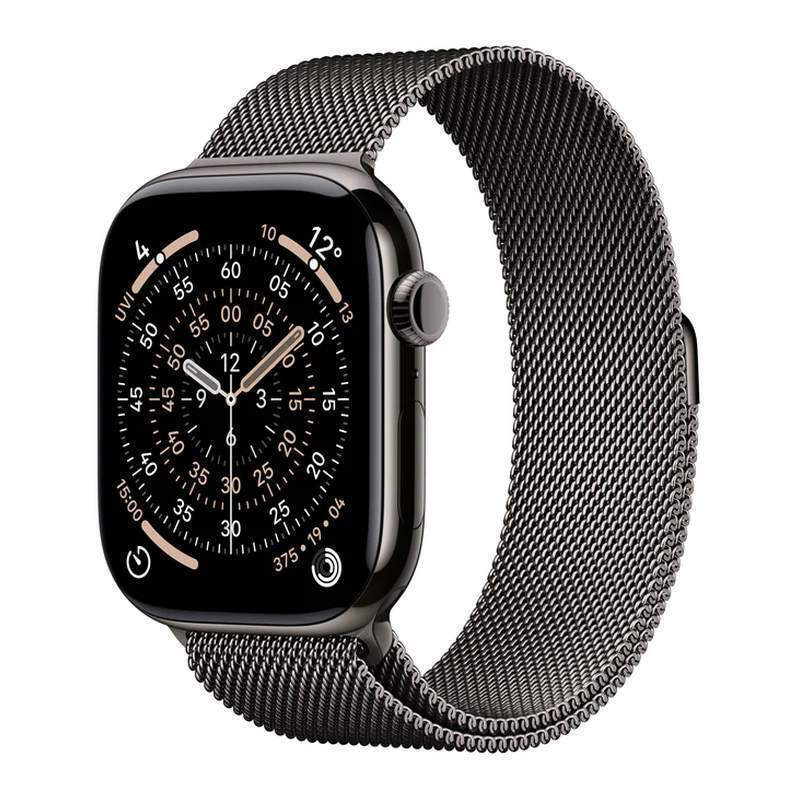 Apple Watch Series 11 Cellular Titanium 46mm Αδιάβροχο με eSIM και Παλμογράφο (Slate Titanium Case with Slate Milanese Loop - M/L)