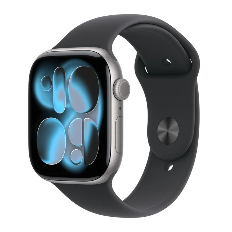 Apple Watch Series 11 Aluminium 42mm Αδιάβροχο με Παλμογράφο (Space Grey Aluminium Case with Black Sport Band - M/L)