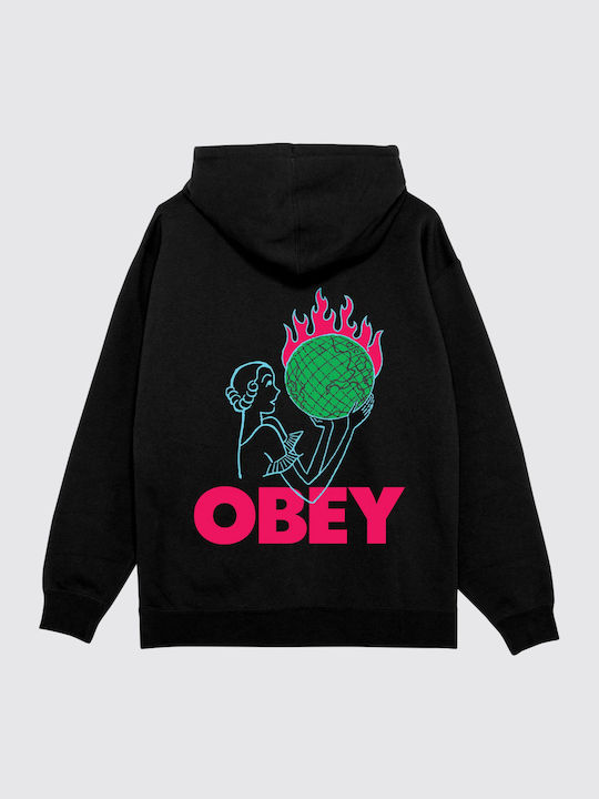 Obey Sweatshirt Fleece with Hood Black 112844236-BLK