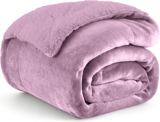 Ehome Κουβέρτα Fleece Υπέρδιπλη 220x240εκ. Ρόζ Ανοιχτό