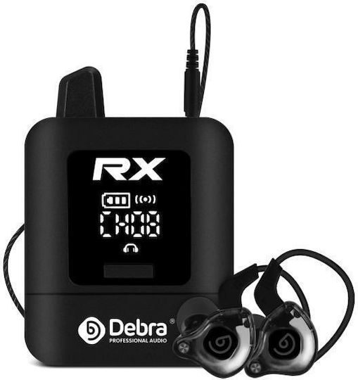 Debra St-mini 2.4g Stereo Wireless Monitoring System Receiver + Black Headphones