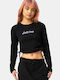 Summer Women's Cotton Blouse Long Sleeve Black