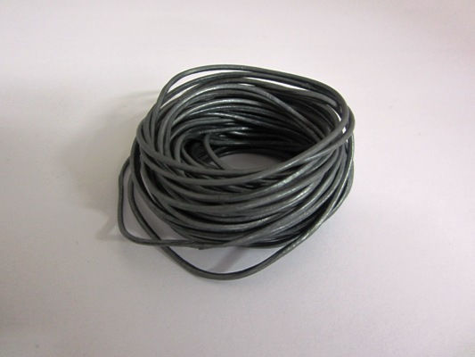 Leder Schnürsenkel Graue Metallische Farbe 1,5mm 10 Meter