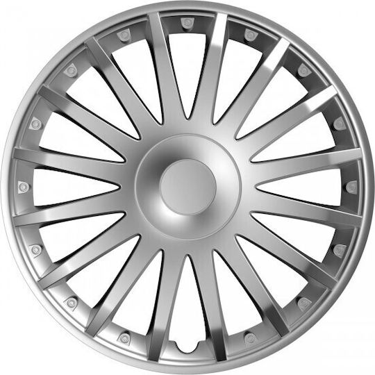AMiO Car Hubcap Set Crystal 14" 4pcs Silver