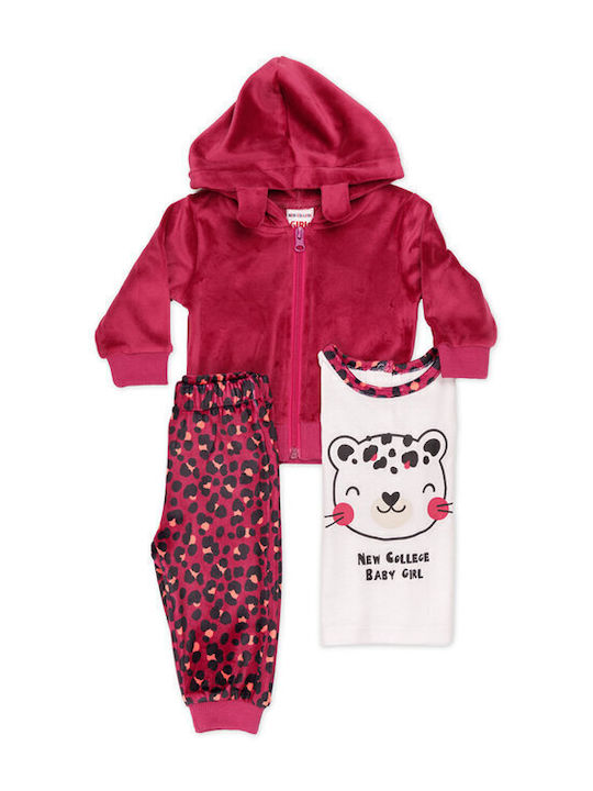 Kids Sweatpants Set Magenta 3pcs
