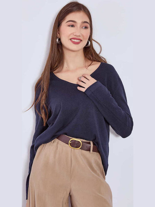 Celestino Women's Sweater Raw-Edged Details Dar...