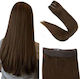 Remy Hair Hairpieces with Clip with Natural Hair in Light Chestnut Color 4 55cm