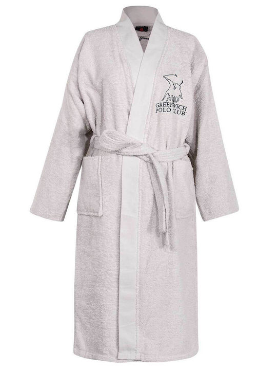 Greenwich Polo Club Essential 3213 Halat de baie cu Guler Gri deschis 420gr/m²