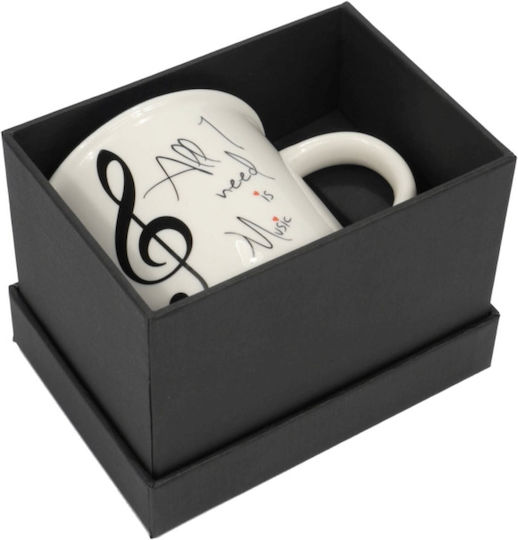 Agifty Tasse All I Need Is Music Weiße 350 ml Geschenkverpackung Agifty Tasse All I Need Is Music Weiße 350 ml Geschenkverpackung